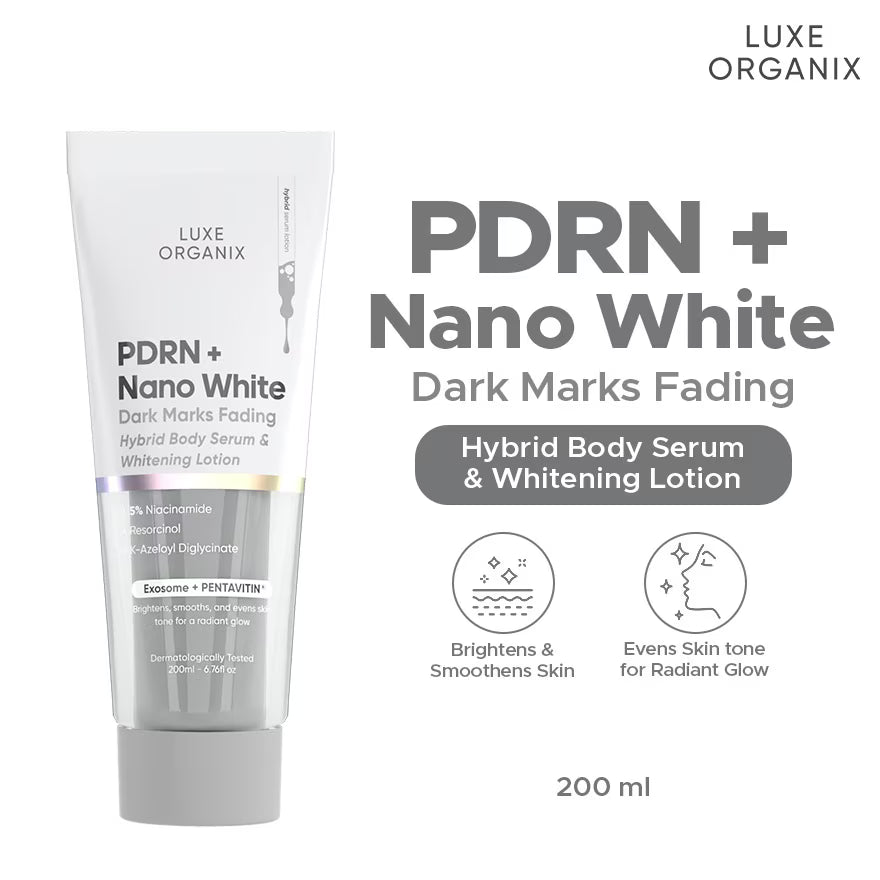 Luxe Organix PDRN + Nano White Dark Marks Fading Hybrid Body Serum & Whitening Lotion