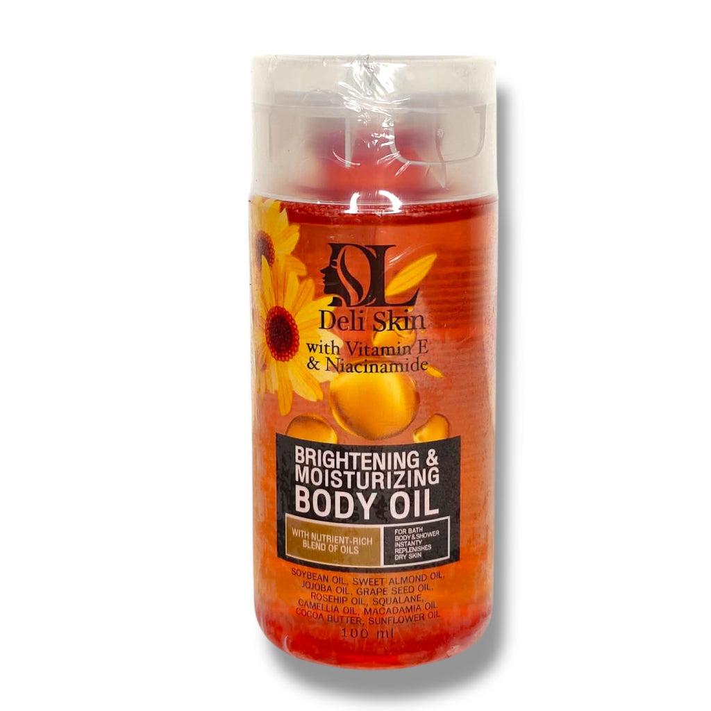 Deli Skin Brightening & Moisturizing Body Oil with Vitamin E & Niacinamide – 100m