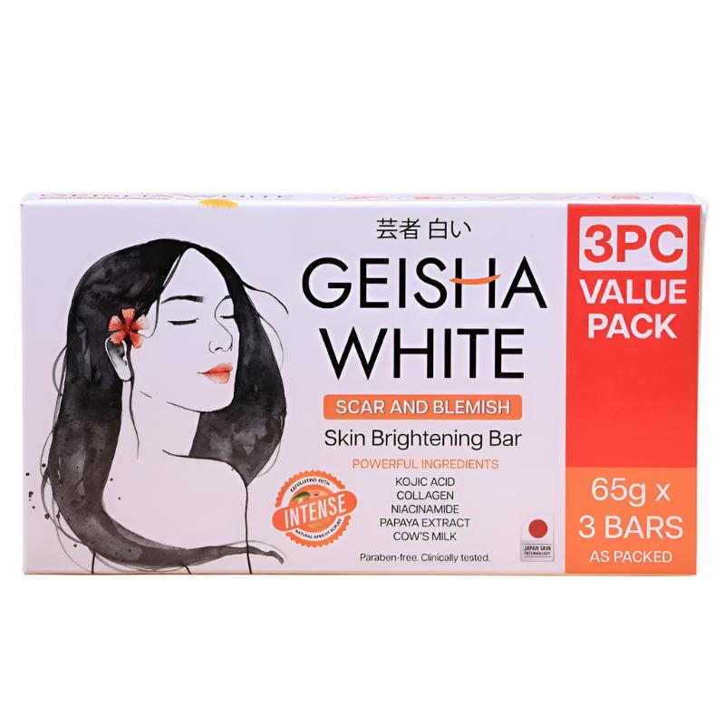 GEISHA WHITE INTENSE SOAP – 65g × 3 Bars