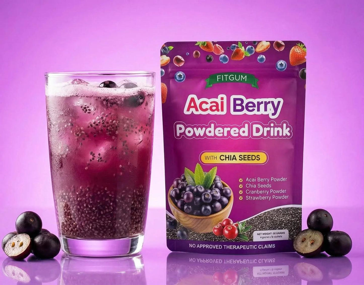 FITGUM ACAI BERRY DRINK WITH CHIA SEEDS