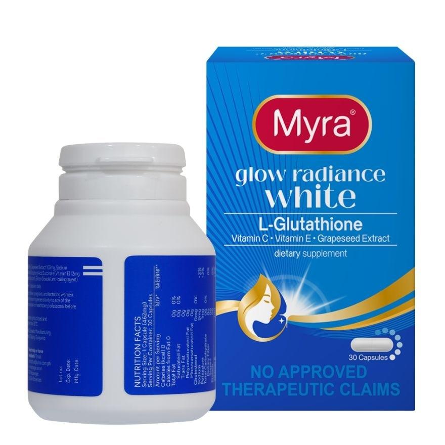 MYRA GLOW RADIANCE WHITE with L-Glutathione – 30 Capsules